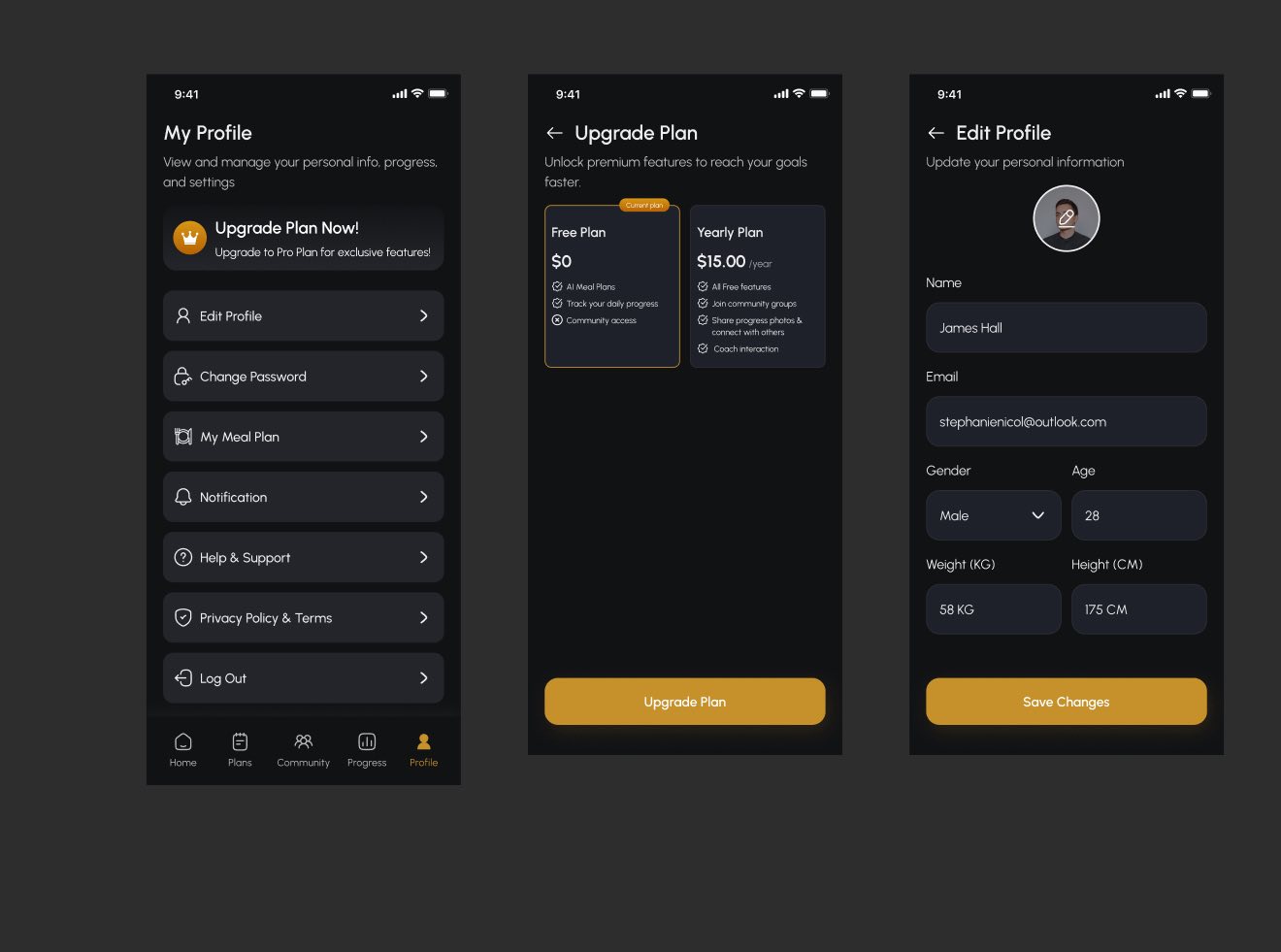 Fitness Tracking Mobile App - Project screenshot 2
