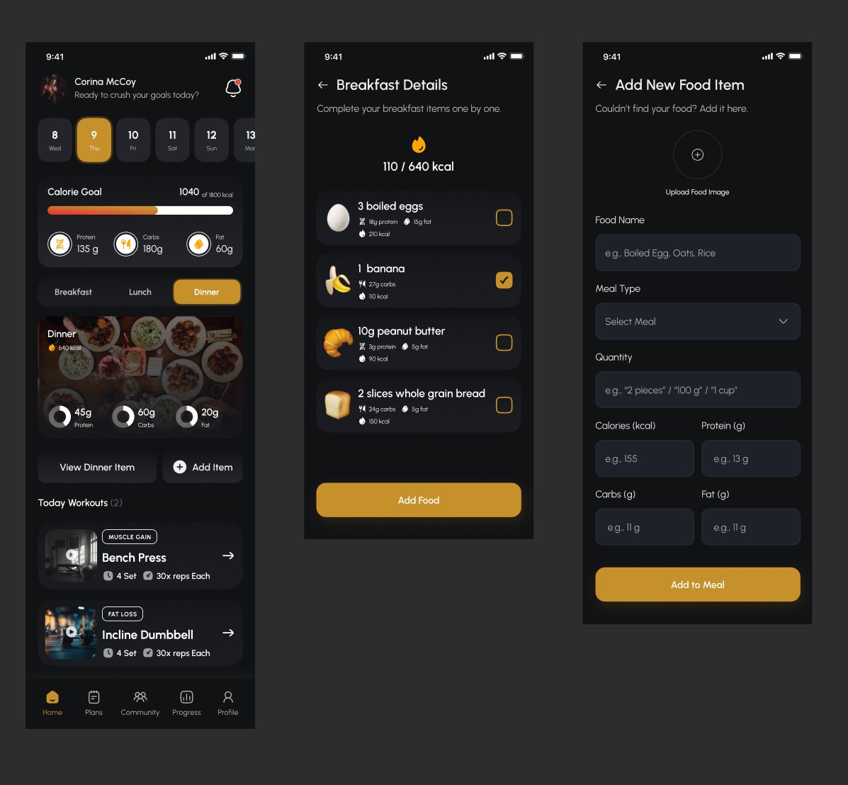 Fitness Tracking Mobile App - Project screenshot 3